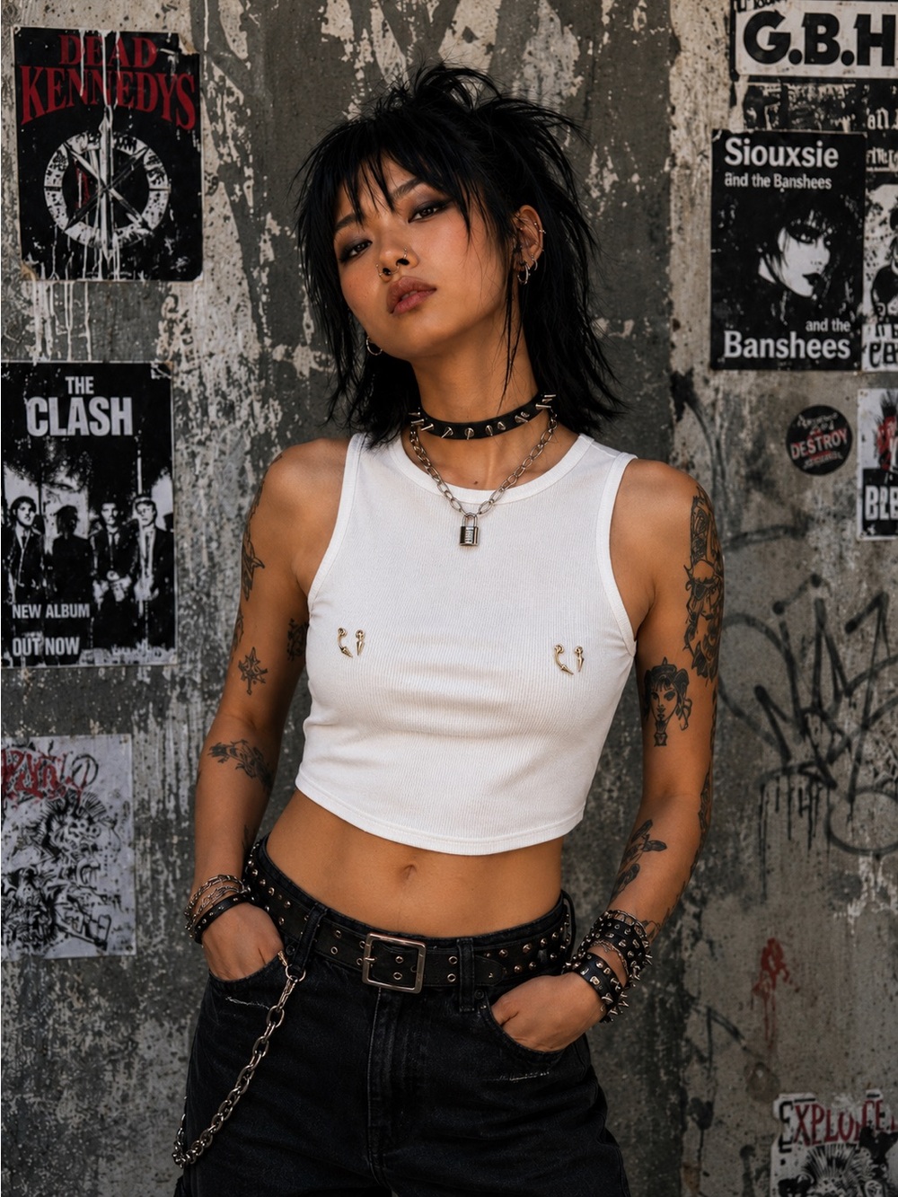 Women’s White Ribbed Crop Tank Top